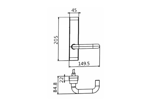 Lever on escutcheon without cylinder